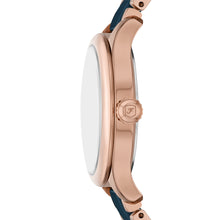 Load image into Gallery viewer, Gilmore Three-Hand Date Rose Gold-Tone and Navy Ceramic Watch