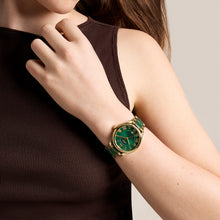 Load image into Gallery viewer, Gilmore 38mm Three-Hand Date Gold-Tone Stainless Steel & Green Ceramic Watch