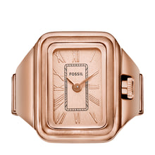 Load image into Gallery viewer, Raquel Watch Ring Two-Hand Rose Gold-Tone Stainless Steel