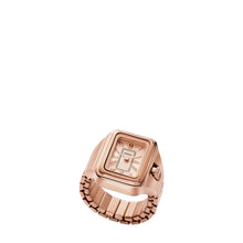 Load image into Gallery viewer, Raquel Watch Ring Two-Hand Rose Gold-Tone Stainless Steel