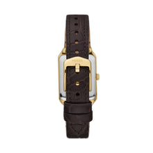 Load image into Gallery viewer, Raquel Three-Hand Date Brown Croco LiteHide™ Leather Watch