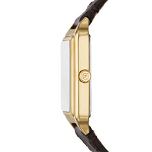 Load image into Gallery viewer, Raquel Three-Hand Date Brown Croco LiteHide™ Leather Watch