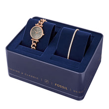 Load image into Gallery viewer, Carlie Three-Hand Rose Gold-Tone Stainless Steel Watch and Bracelet Set