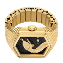 Load image into Gallery viewer, Watch Ring Three-Hand Gold-Tone Stainless Steel