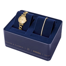 Load image into Gallery viewer, Carlie Three-Hand Gold-Tone Stainless Steel Watch and Bracelet Set