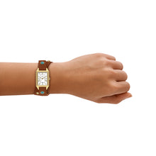 Load image into Gallery viewer, Raquel Three-Hand Date Brown Leather Watch