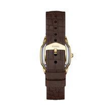 Load image into Gallery viewer, Harlow Three-Hand Brown Croco Leather Watch