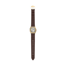 Load image into Gallery viewer, Harlow Three-Hand Brown Croco Leather Watch