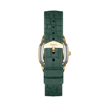 Load image into Gallery viewer, Harlow Three-Hand Green Croco Leather Watch