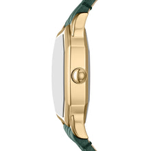 Load image into Gallery viewer, Harlow Three-Hand Green Croco Leather Watch