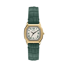 Load image into Gallery viewer, Harlow Three-Hand Green Croco Leather Watch