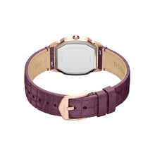 Load image into Gallery viewer, Harlow Three-Hand Burgundy Croco Leather Watch