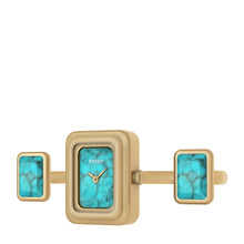 Load image into Gallery viewer, Raquel Watch Ring Two-Hand Gold-Tone Stainless Steel Watch
