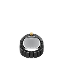 Load image into Gallery viewer, Watch Ring Two-Hand Pavé Black Stainless Steel Watch