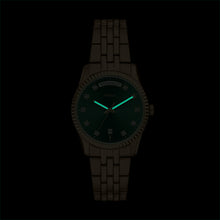 Load image into Gallery viewer, Scarlette Three-Hand Day-Date Gold-Tone Stainless Steel Watch