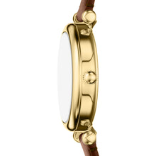 Load image into Gallery viewer, Carlie Mini Three-Hand Brown Leather Watch