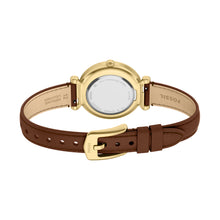 Load image into Gallery viewer, Carlie Mini Three-Hand Brown Leather Watch