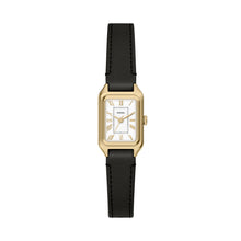 Load image into Gallery viewer, Raquel Mini Three-Hand Black Leather Watch
