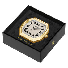 Load image into Gallery viewer, Harlow Three-Hand Gold-Tone Alloy Desk Clock