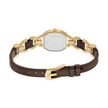 Load image into Gallery viewer, Harlow Three-Hand Brown Leather and Gold-Tone Stainless Steel Watch