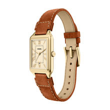 Load image into Gallery viewer, Raquel Three-Hand Date Medium Brown Leather Watch