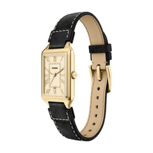 Load image into Gallery viewer, Raquel Three-Hand Date Black Leather Watch