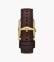 Load image into Gallery viewer, Carraway Three-Hand Brown Croco Leather Watch