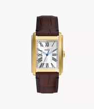 Load image into Gallery viewer, Carraway Three-Hand Brown Croco Leather Watch