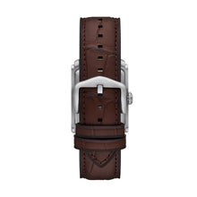 Load image into Gallery viewer, Carraway Three-Hand Brown Croco Leather Watch