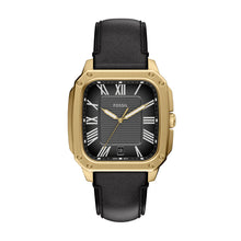 Load image into Gallery viewer, Crosby Three-Hand Black Leather Watch