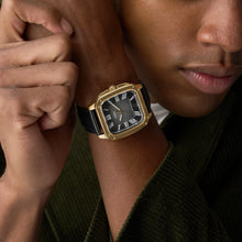 Load image into Gallery viewer, Crosby Three-Hand Black Leather Watch
