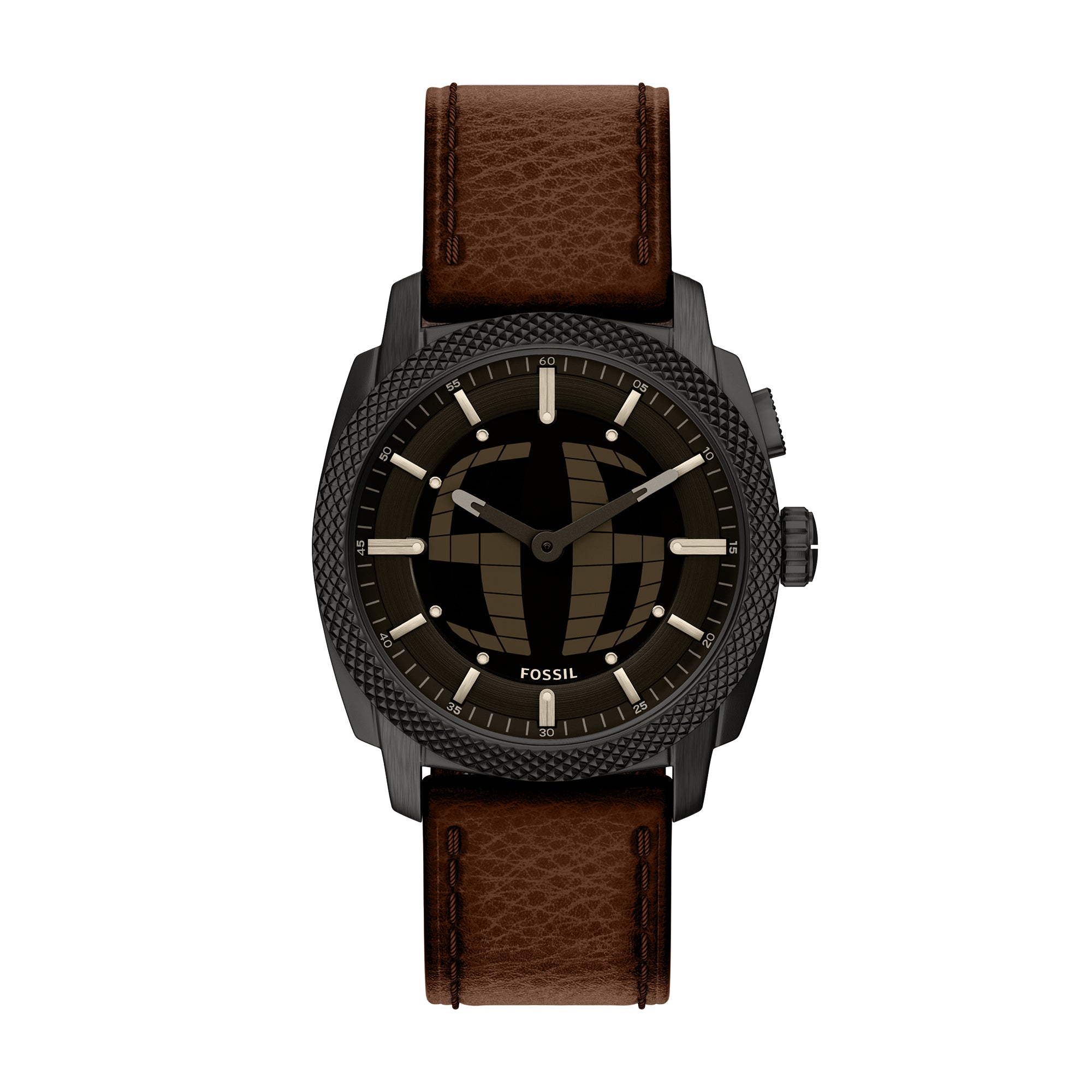 Machine Big Tic Brown Leather Watch – Fossil Malaysia