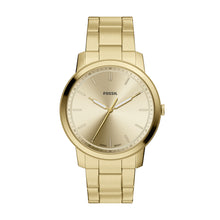 Load image into Gallery viewer, Minimalist Three-Hand Gold-Tone Stainless Steel Watch