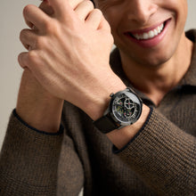 Load image into Gallery viewer, Townsman Big Tic 42mm Gunmetal Brown Leather Watch