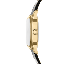 Load image into Gallery viewer, Harlow 33mm Three-Hand Black Leather Watch