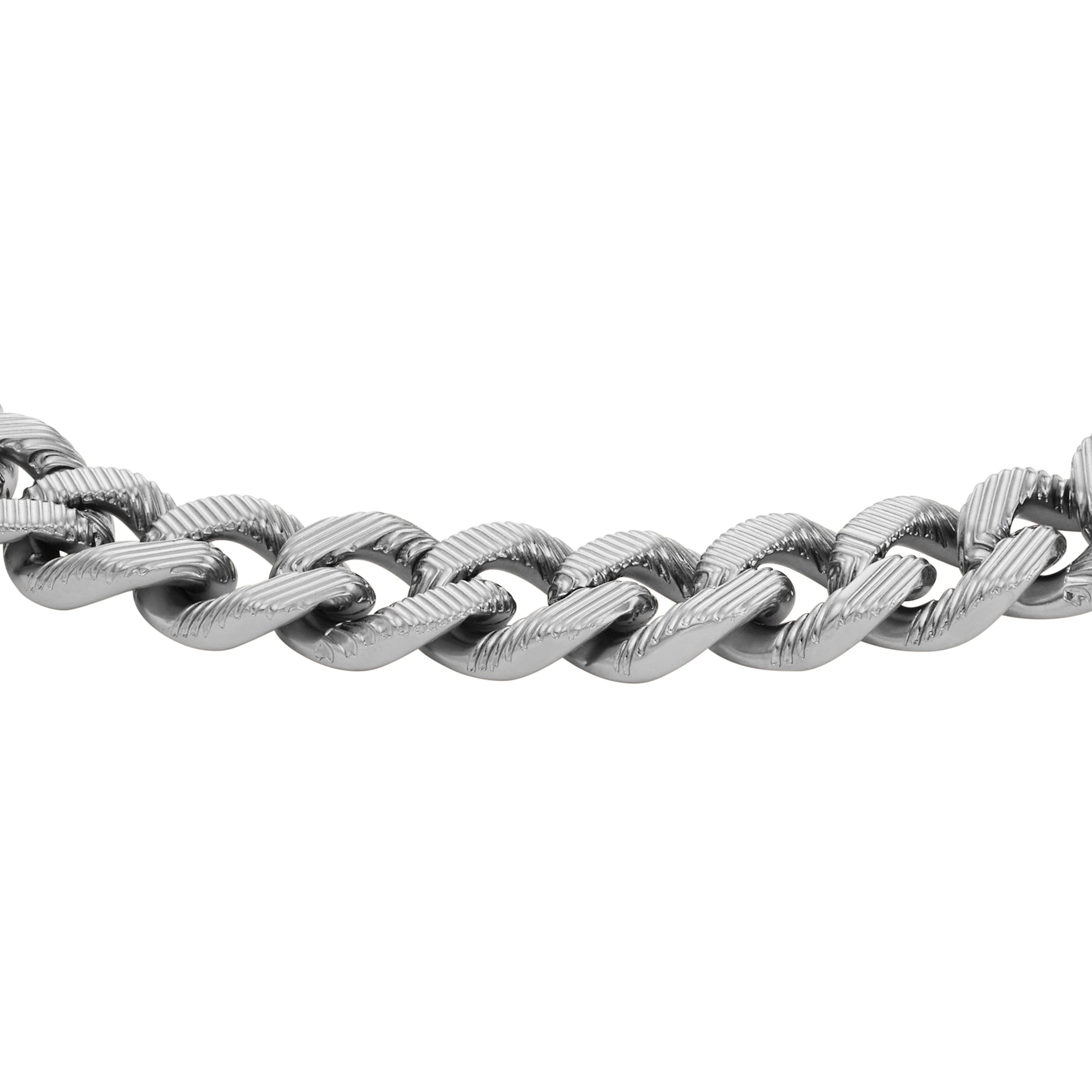 フォッシルFossil Harlow Bracelet JF04566040 Harlow Linear Texture Stainless Steel Cuff Bracelet