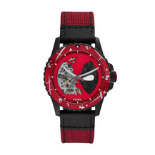 Load image into Gallery viewer, Marvel | Fossil Limited Edition Automatic Red and Black Nylon and Leather Watch