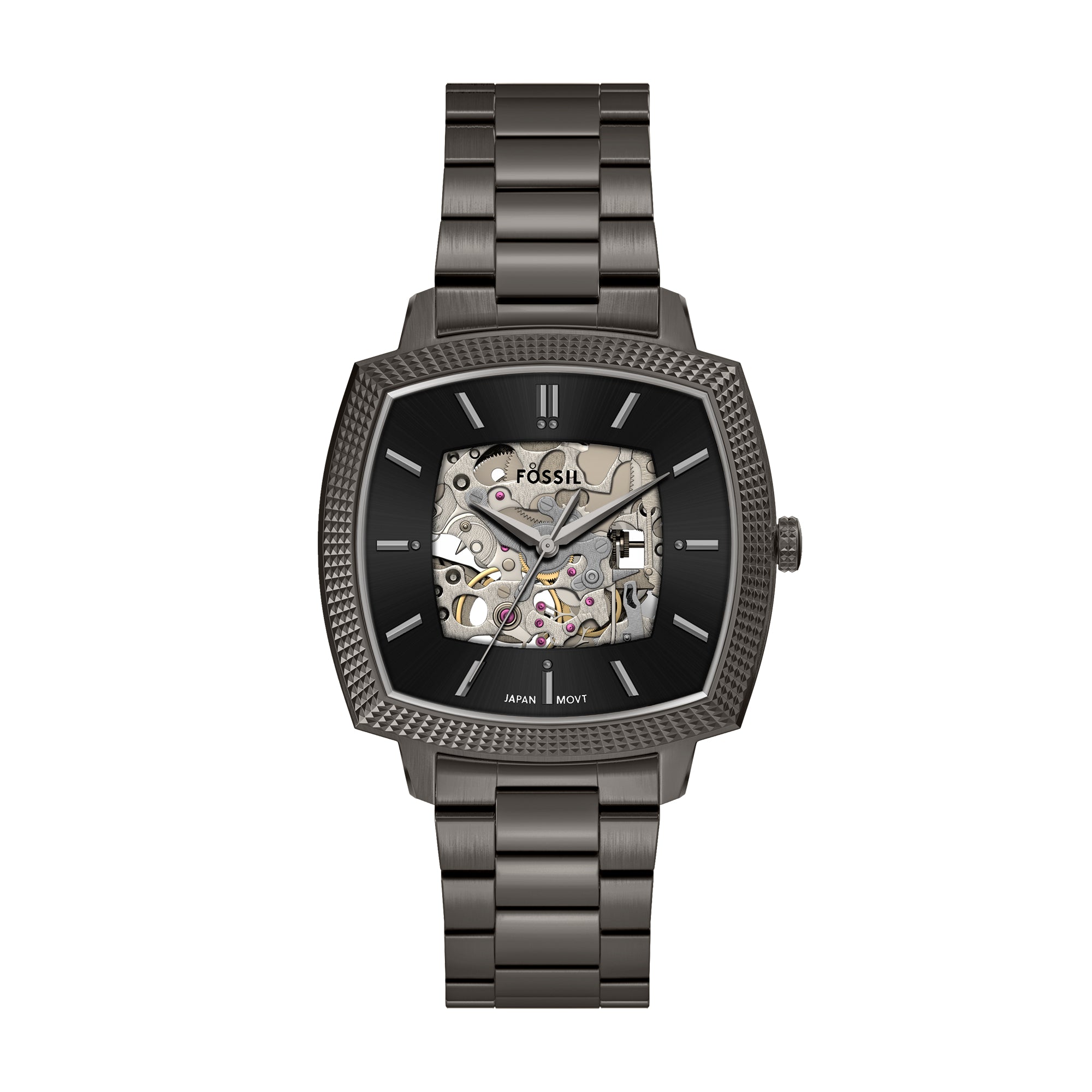 Nick Jonas x Fossil Machine Luxe Automatic Gunmetal Stainless