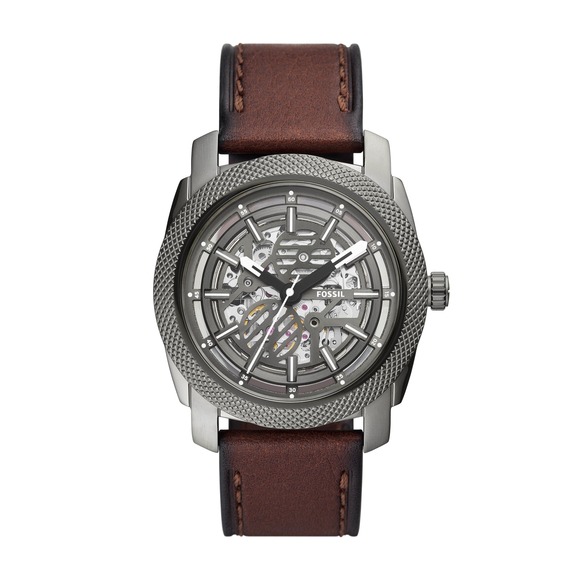 Machine Automatic Brown LiteHide Leather Watch Fossil Malaysia