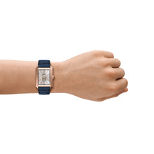 Load image into Gallery viewer, Carraway Automatic Blue Croco Leather Watch