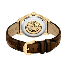 Load image into Gallery viewer, Fossil Heritage Automatic Brown Croco Leather Watch