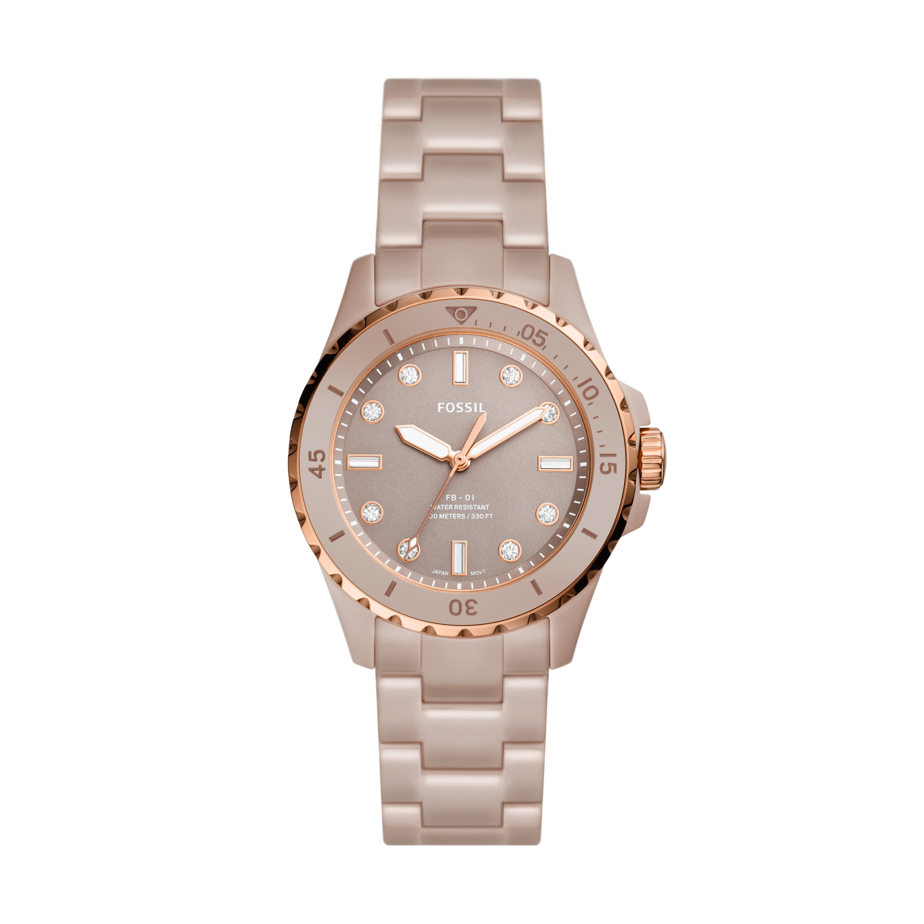 Fossil FB-01 Three-Hand Salted Caramel Ceramic Watch – Fossil Malaysia