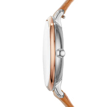 Load image into Gallery viewer, Jacqueline Three-Hand Date Luggage Leather Watch