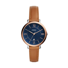 Load image into Gallery viewer, Jacqueline Three-Hand Date Luggage Leather Watch