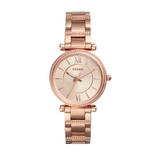 Load image into Gallery viewer, Carlie Three-Hand Rose Gold-Tone Stainless Steel Watch