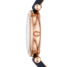 Load image into Gallery viewer, Carlie Mini Three-Hand Navy Leather Watch