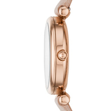Load image into Gallery viewer, Carlie Mini Three-Hand Blush Leather Watch