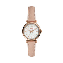 Load image into Gallery viewer, Carlie Mini Three-Hand Blush Leather Watch