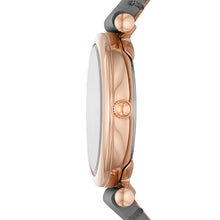 Load image into Gallery viewer, Carlie Mini Three-Hand Gray Leather Watch