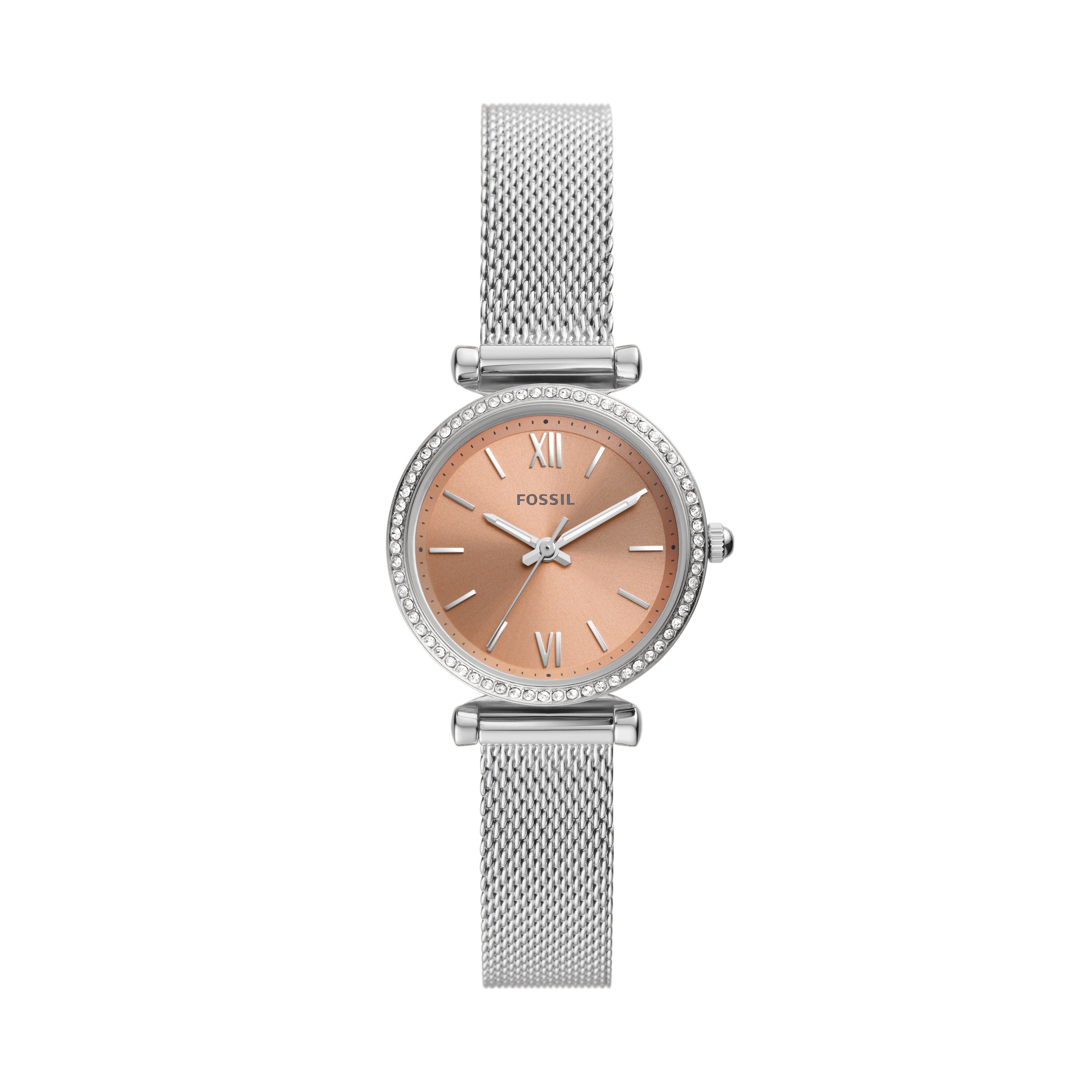 Fossil Carlie Mini Three Hand Stainless Steel Mesh Watch Fossil Malaysia